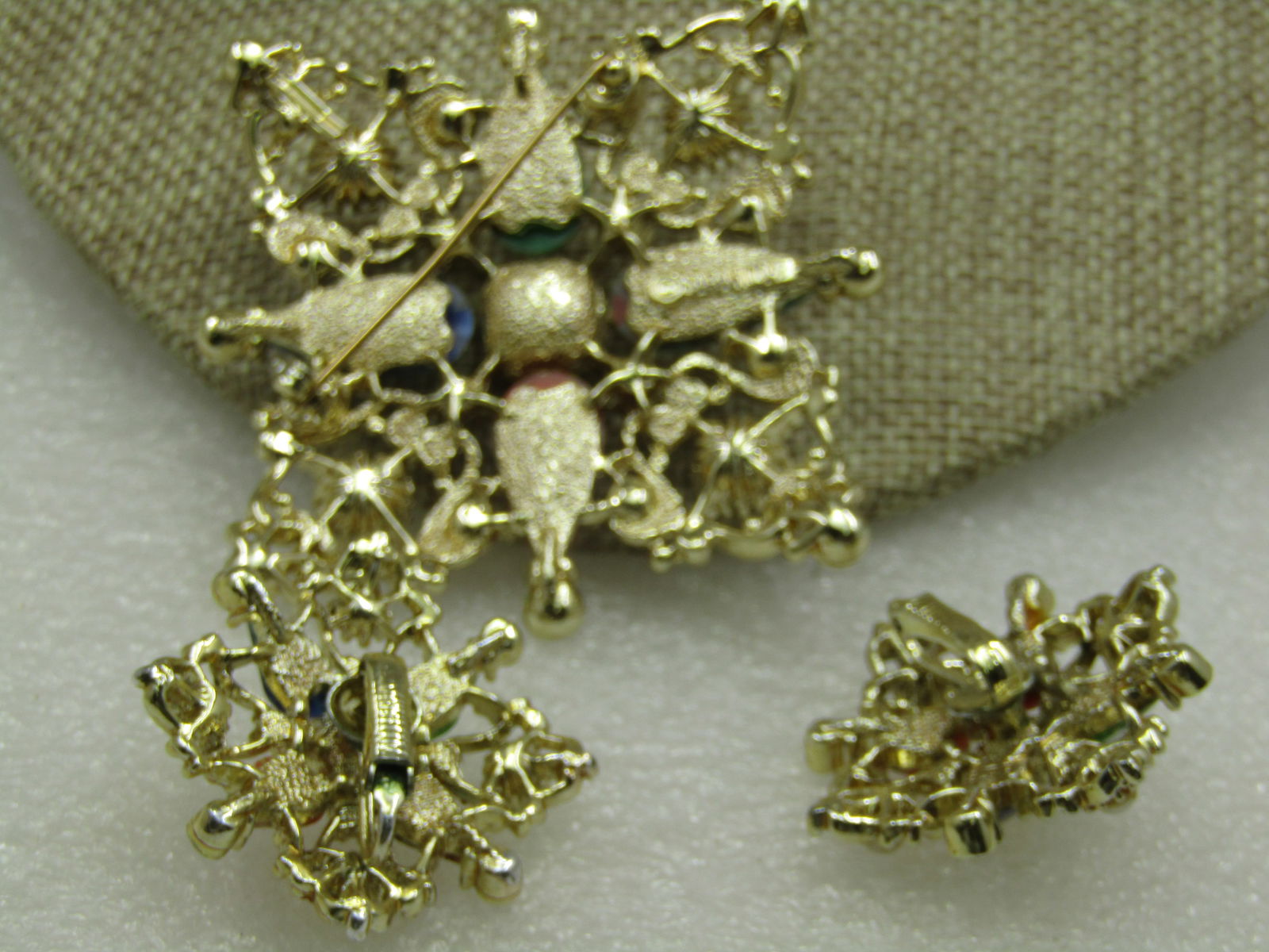 Vintage Sarah Coventry "Galaxy" Brooch with Hook & Earrings Set - 4