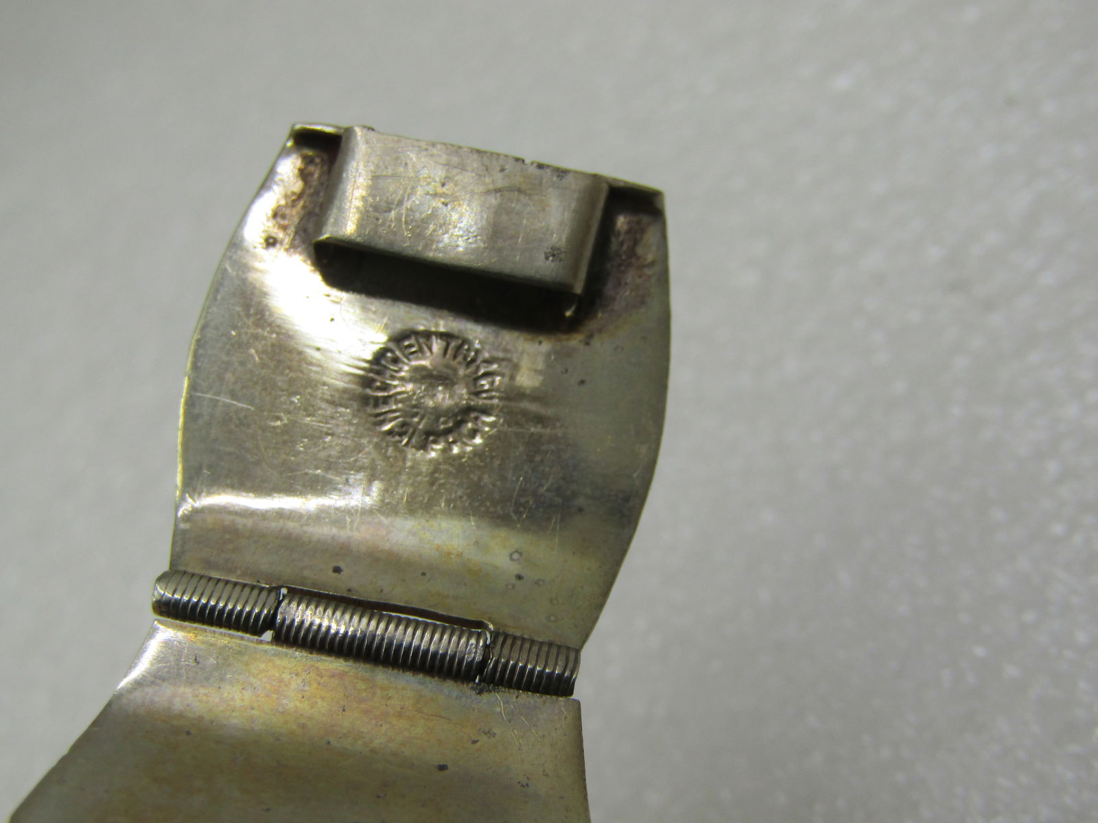 Vintage Alpaca Mexican Carved Green Bracelet, 7.25" Mask Tiles - 4