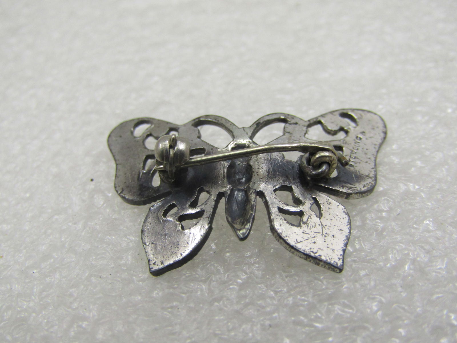 Vintage Sterling Butterfly Brooch, Scrolled, 1-1/8" - 5