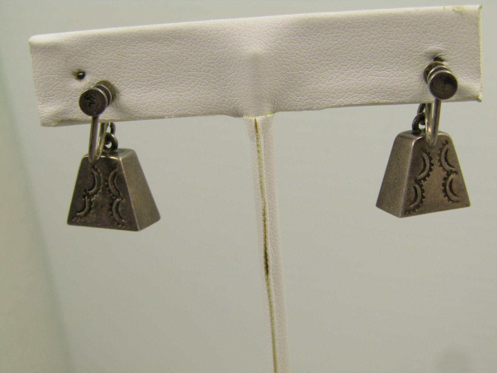 Vintage Sterling Southwestern Bell Earrings, 1940's-1950's - 4