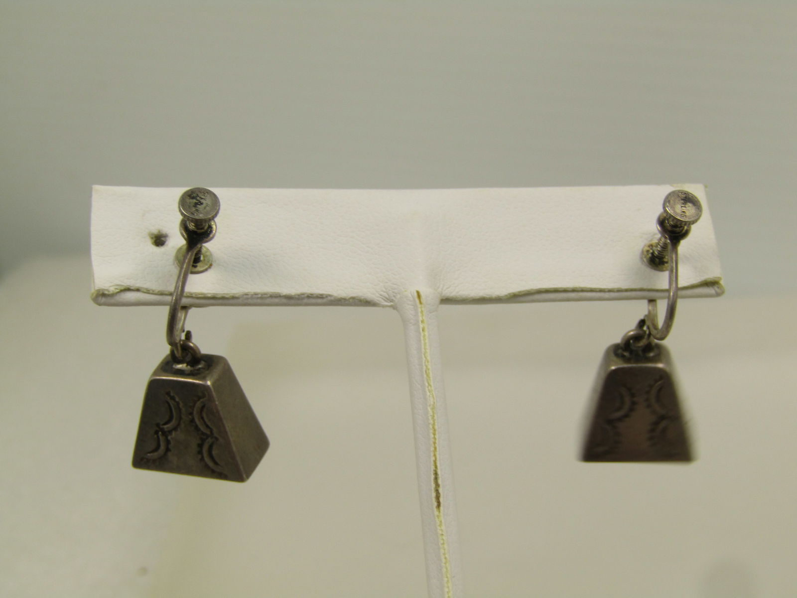 Vintage Sterling Southwestern Bell Earrings, 1940's-1950's - 6