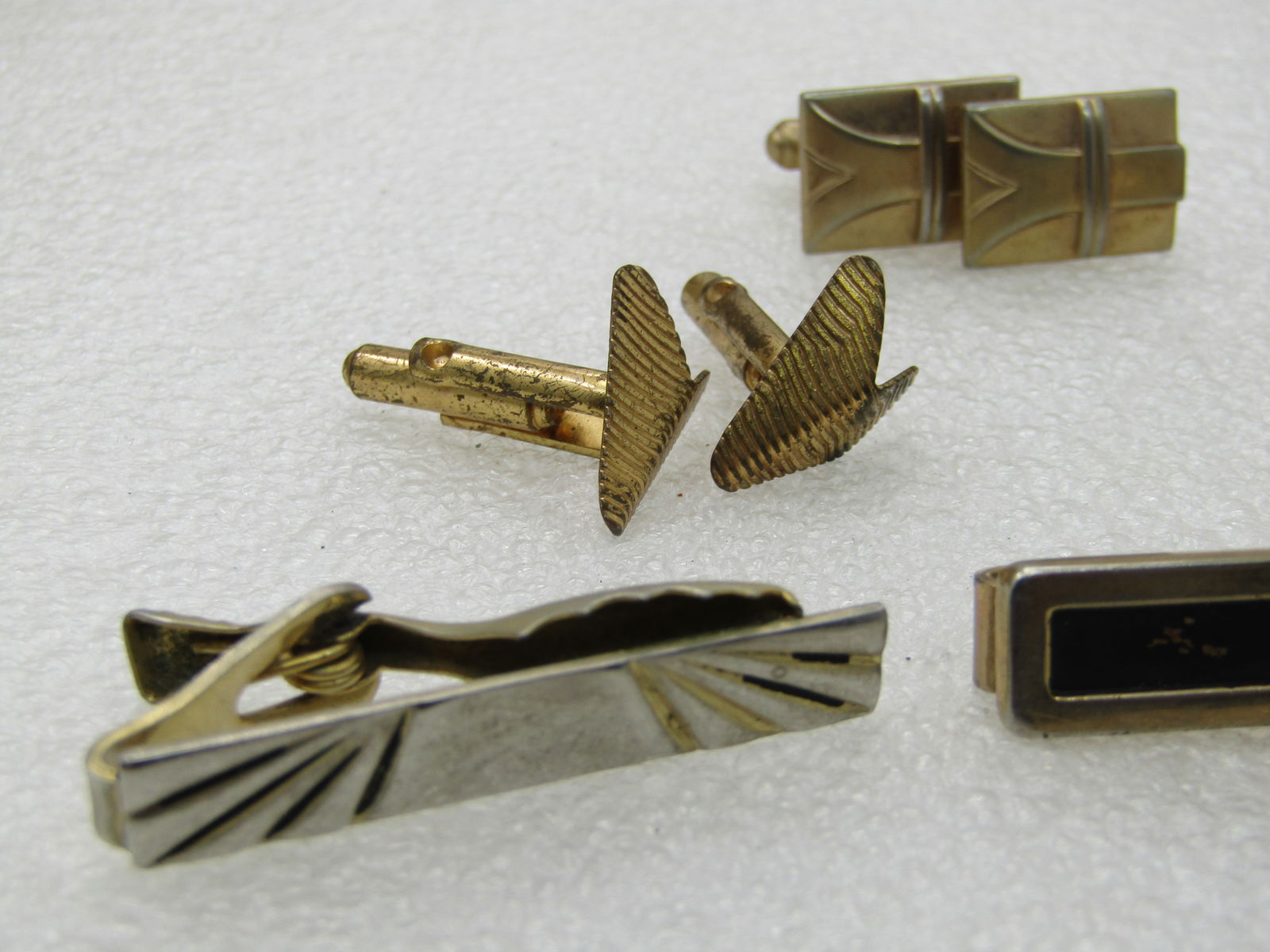 Vintage Men's Cufflinks & Tie Bar/Clasp Lot, 6 Pcs., 1950's-1960's, Some Swank. - 3