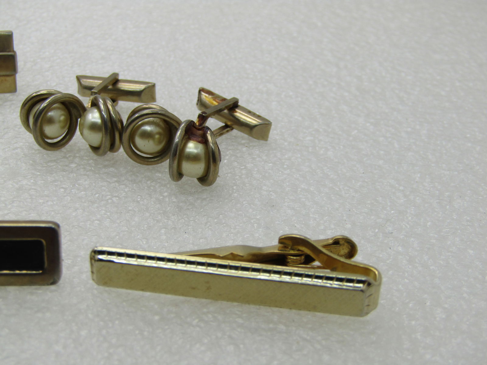 Vintage Men's Cufflinks & Tie Bar/Clasp Lot, 6 Pcs., 1950's-1960's, Some Swank. - 5
