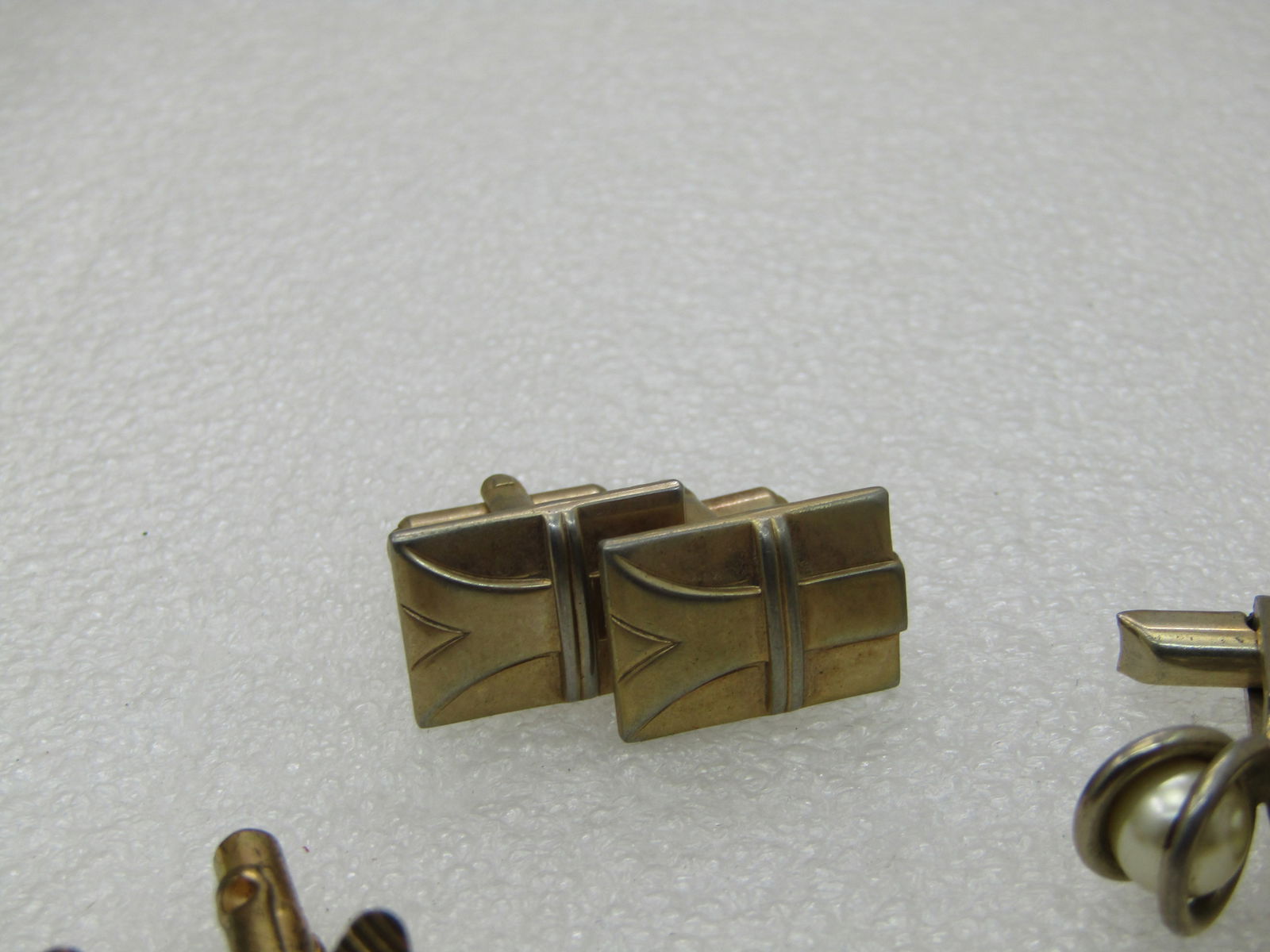 Vintage Men's Cufflinks & Tie Bar/Clasp Lot, 6 Pcs., 1950's-1960's, Some Swank. - 6