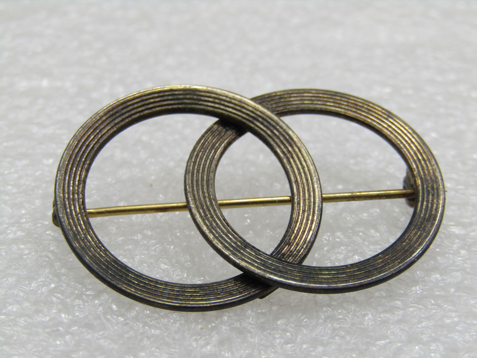 Vintage Beau Sterling Double Circle Brooch, 1940's, 1.5" (1 of 7)