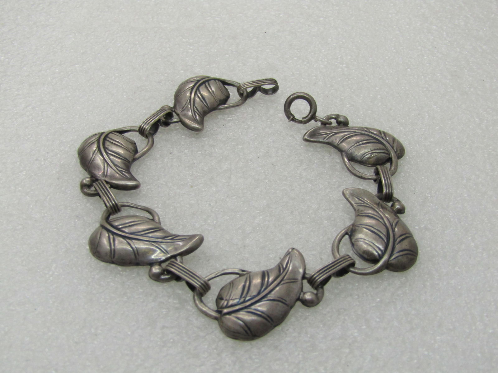 Vintage Sterling Danecraft Leaf Bracelet, 7.75", 1960's (1 of 7)