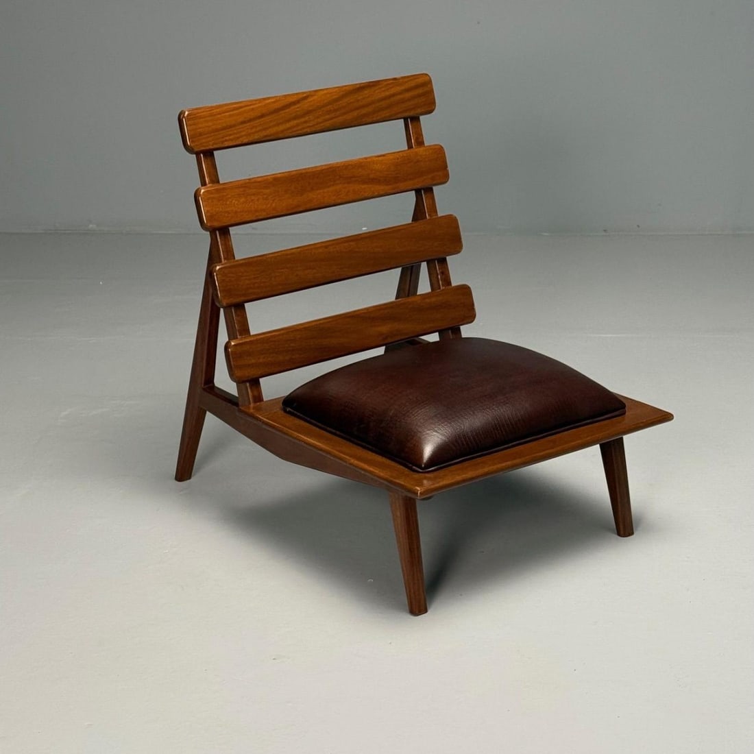 Brazilian Mid-Century Modern, Sculptural Lounge Chairs, Mahogany, Leather - 5