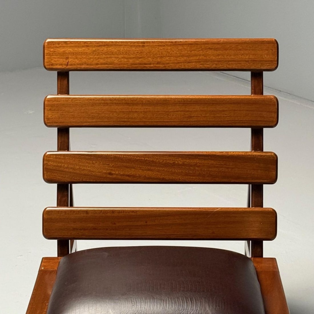 Brazilian Mid-Century Modern, Sculptural Lounge Chairs, Mahogany, Leather - 8