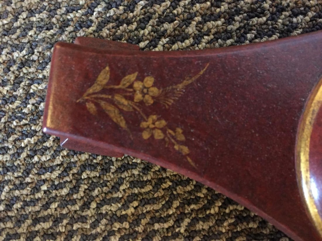 Red Chinoiserie Decorated Table Lamp with Custom Shades - 6