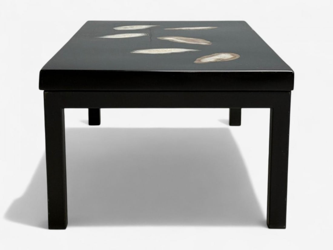 Ado Chale, Black Resin, Agate, Coffee Table, Belgium, 1990s - 6
