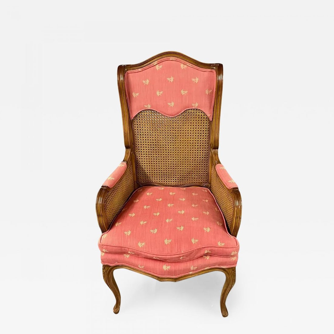 Pair of French Louis XV Style Cane Occasional/Armchairs, Wingbacks, France - 2