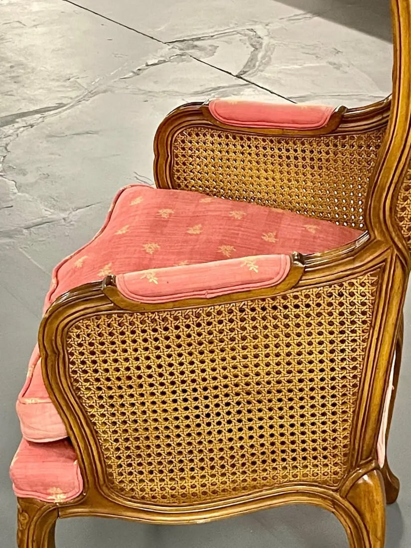 Pair of French Louis XV Style Cane Occasional/Armchairs, Wingbacks, France - 7