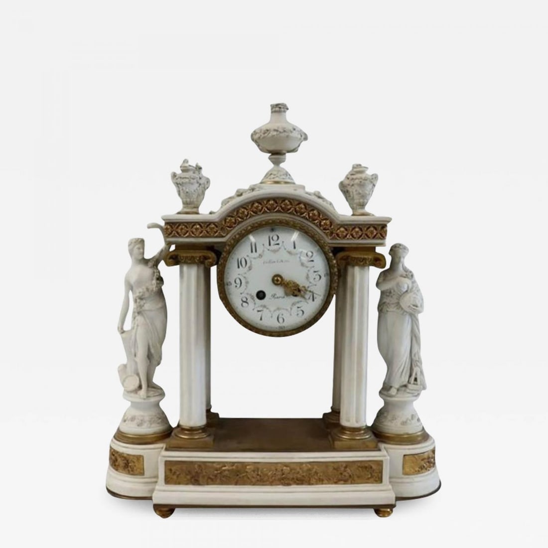 Sèvres Parian Attr, Louis XV, French Mantle Clock, Parian, Bronze, 19th Century (1 of 11)