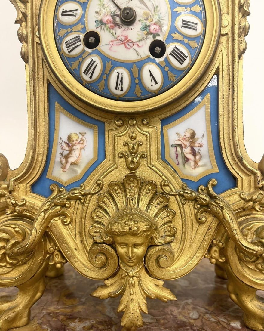 Louis XVI Dore Bronze Mantle Clock, Conrad Felsing, Berlin - 5