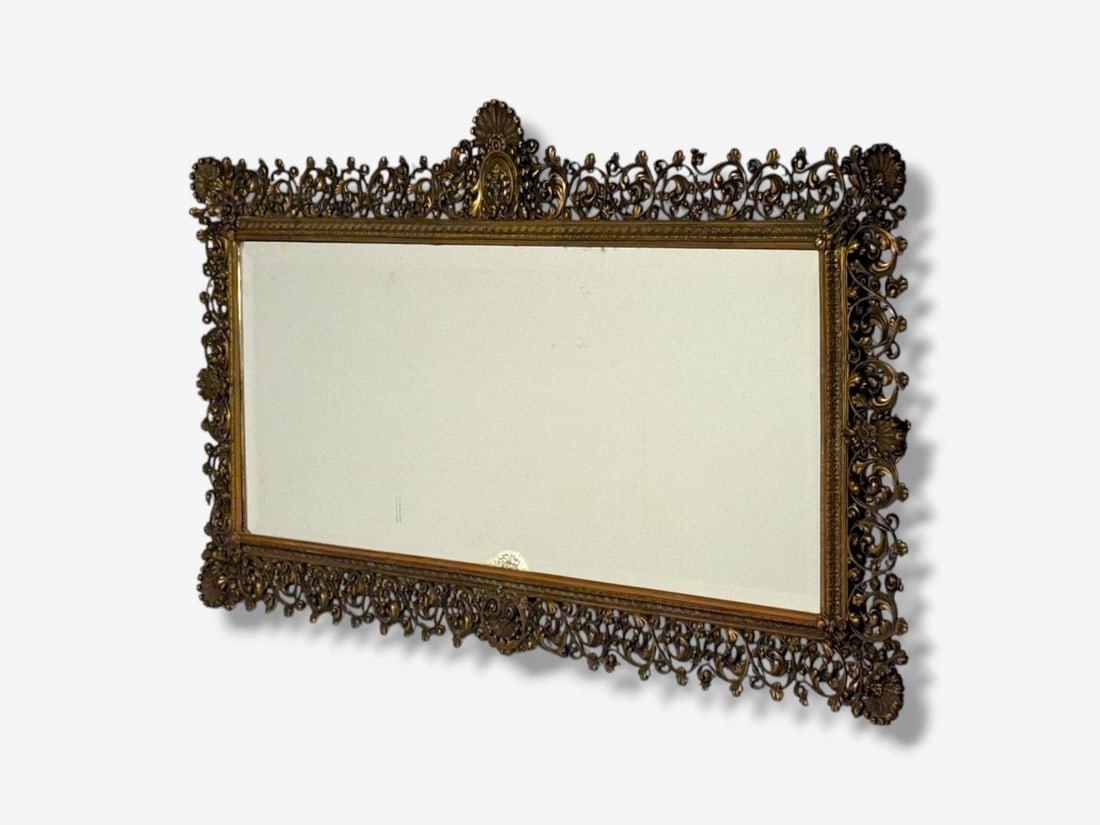 Rococo Style, Patinated Bronze, Large Ornate Wall Mirror, France, 1930s - 4