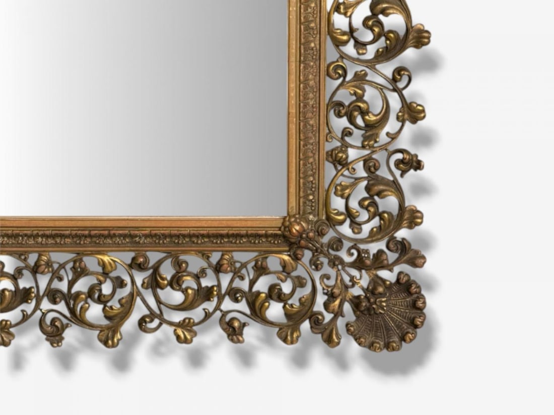 Rococo Style, Patinated Bronze, Large Ornate Wall Mirror, France, 1930s - 6