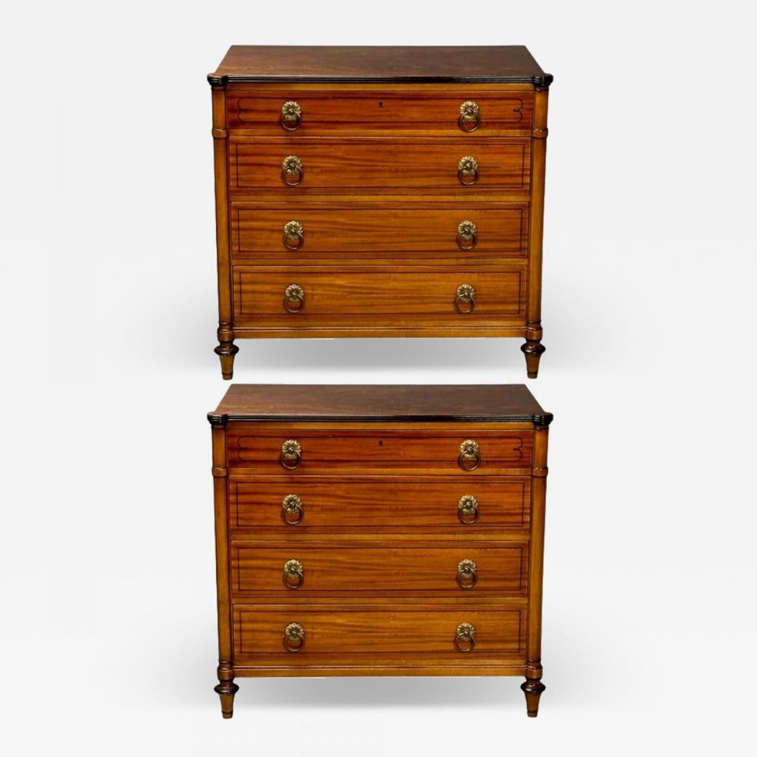 Kittinger, Regency, Commodes, Rosewood, Satinwood, Brass, USA, 1960s - 2