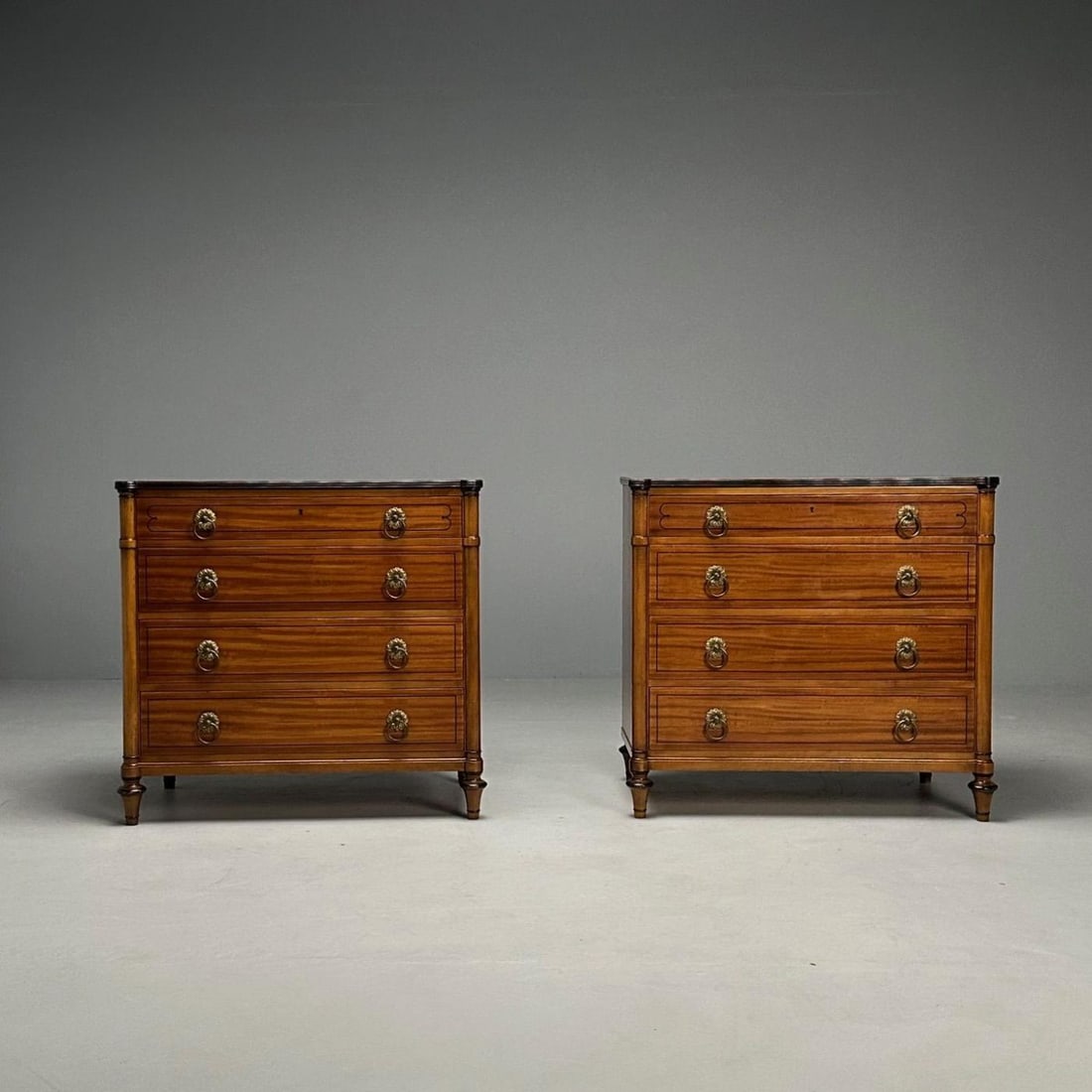 Kittinger, Regency, Commodes, Rosewood, Satinwood, Brass, USA, 1960s - 3