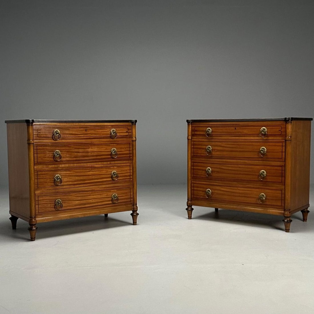 Kittinger, Regency, Commodes, Rosewood, Satinwood, Brass, USA, 1960s - 4
