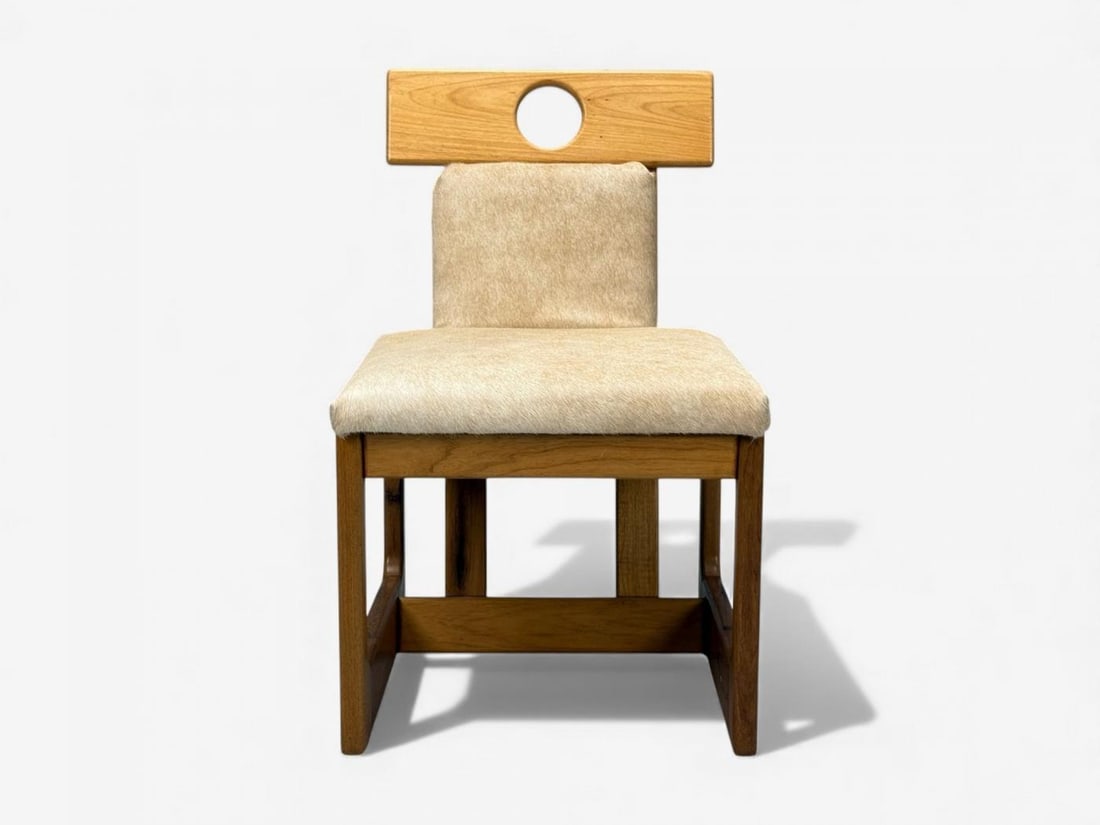 Sergio Rodrigues, Cavoina, Cowhide, Four Cuiabá Dining Chairs, Brazil, 1985 - 7
