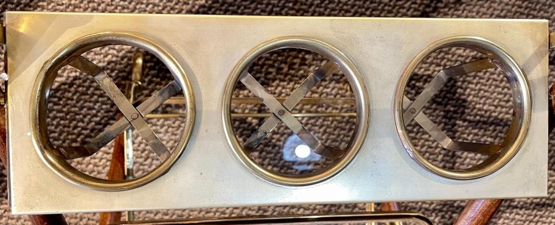 Mid-Century Modern Bar Cart, Teak and Brass - 8