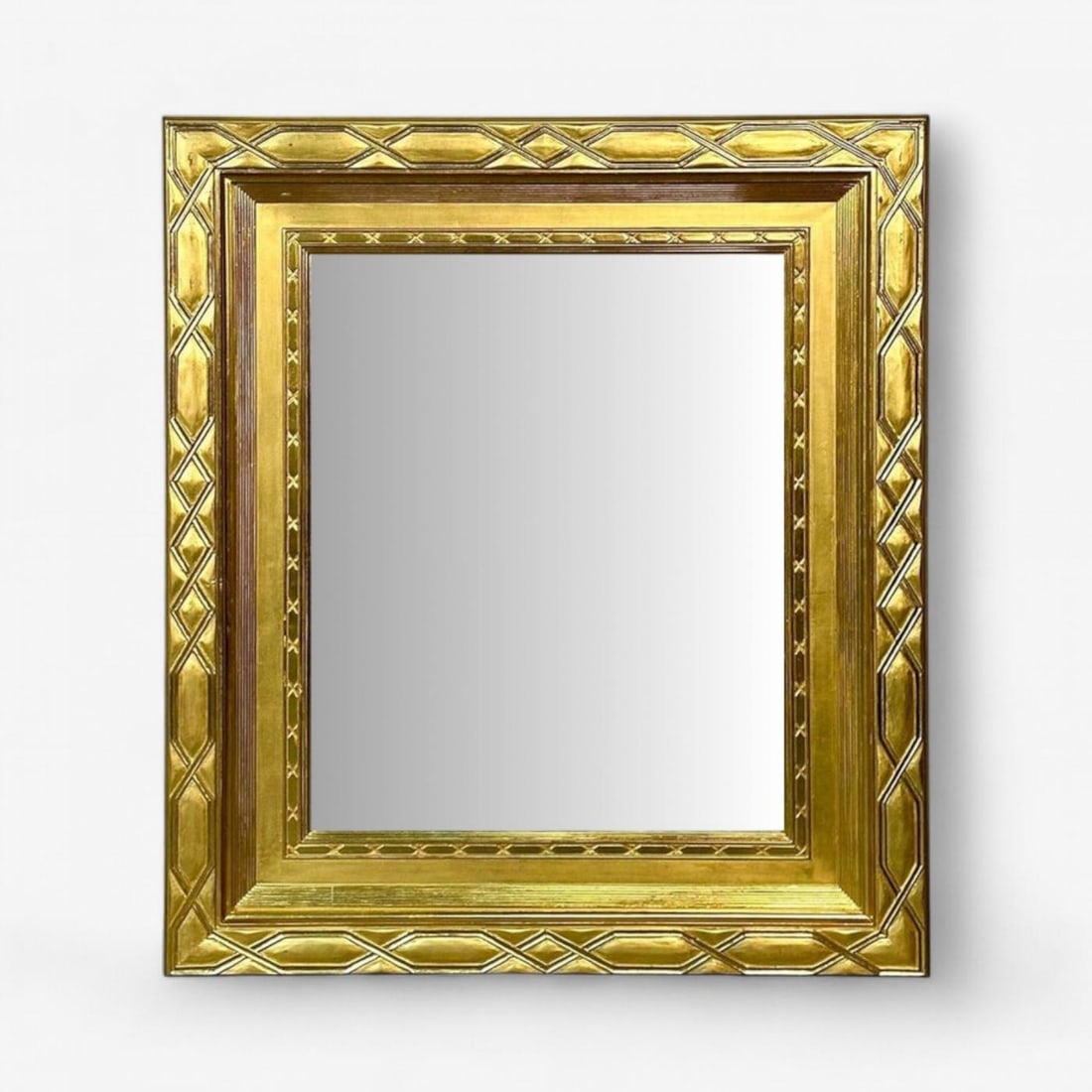 Hollywood Regency, Rectangular Wall Mirror, Carved Giltwood, Water Gilt, 21st C. - 7