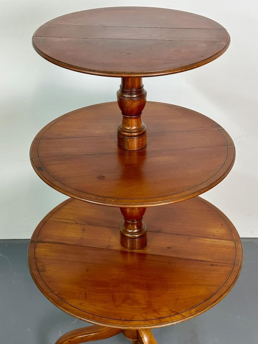 19th Century Mahogany Inlaid Three-Tier Dumbwaiter / Dessert Stand - 6
