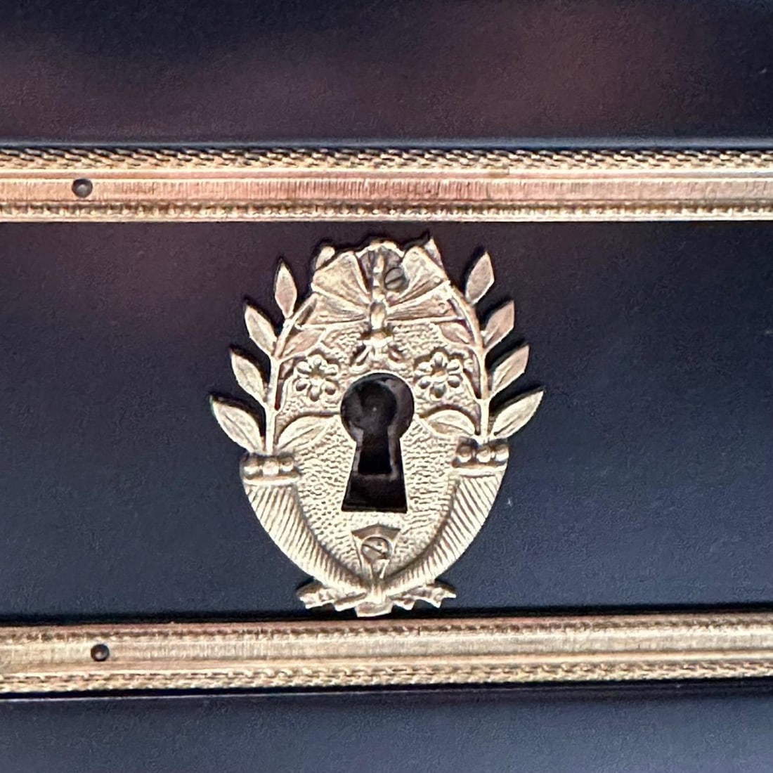 Maison Jansen, Hollywood Regency, Large Commode, Black Wood, Marble, 1940s - 8