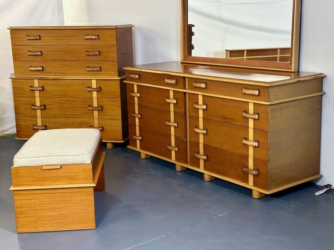 Rare Mid-Century Modern Paul Frankl for John Stuart Complete 1950s Bedroom Set - 11