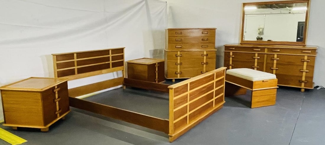 Rare Mid-Century Modern Paul Frankl for John Stuart Complete 1950s Bedroom Set - 7