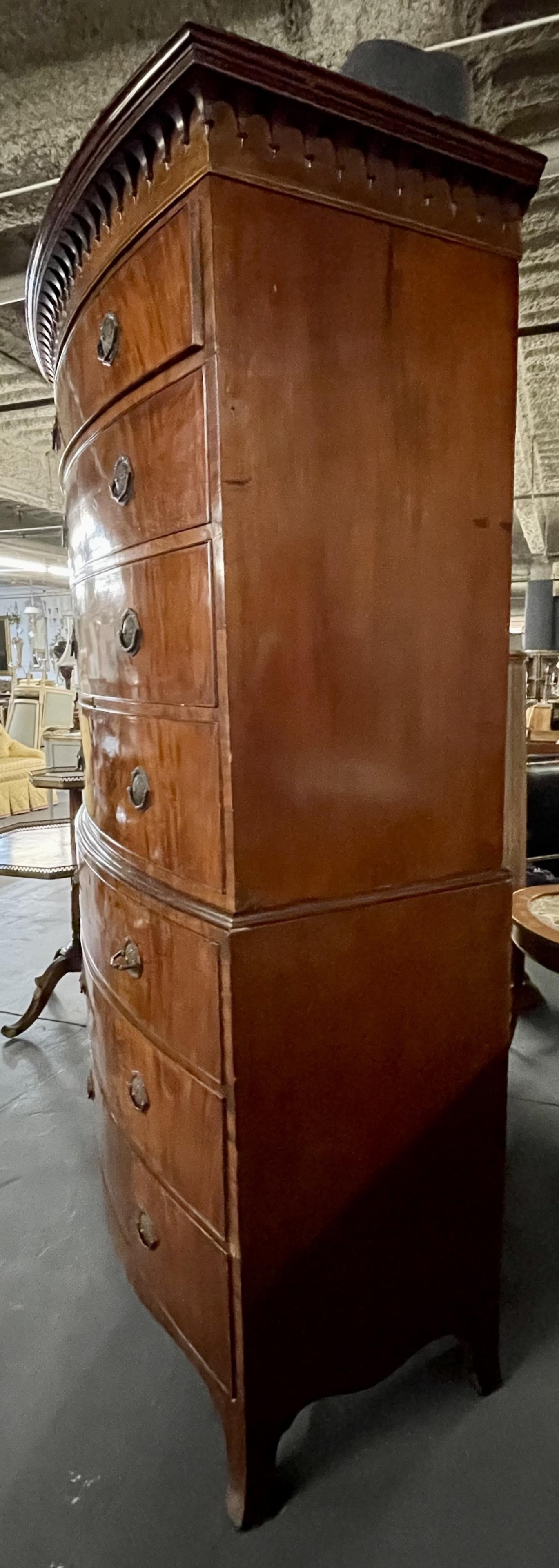 Late George III Mahogany Bowfront Chest on Chest - 6