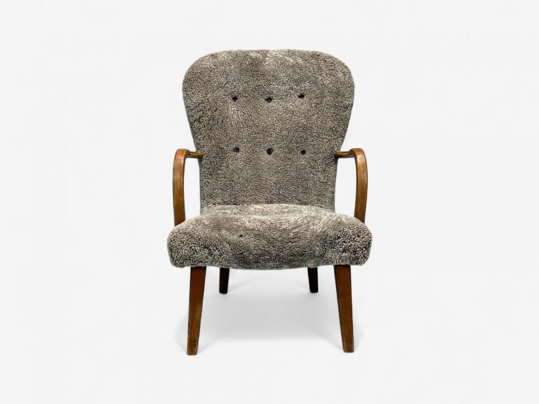 Philip Arctander Style, Shearling, Beech, Lounge Chair, Denmark, 1960s - 6