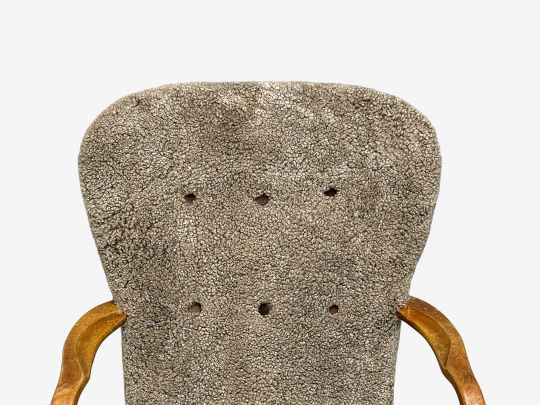 Philip Arctander Style, Shearling, Beech, Lounge Chair, Denmark, 1960s - 9