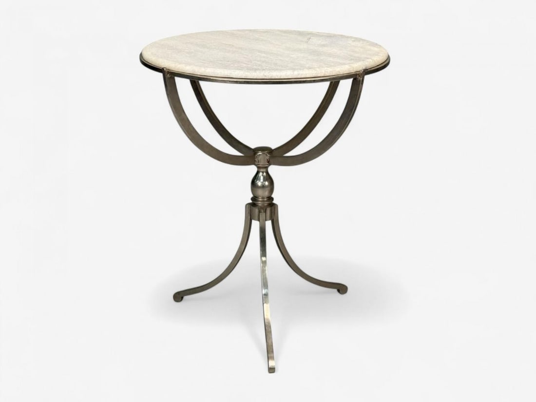 Neoclassical Style, Steel, Marble, End Tables, USA, 20th c. - 4