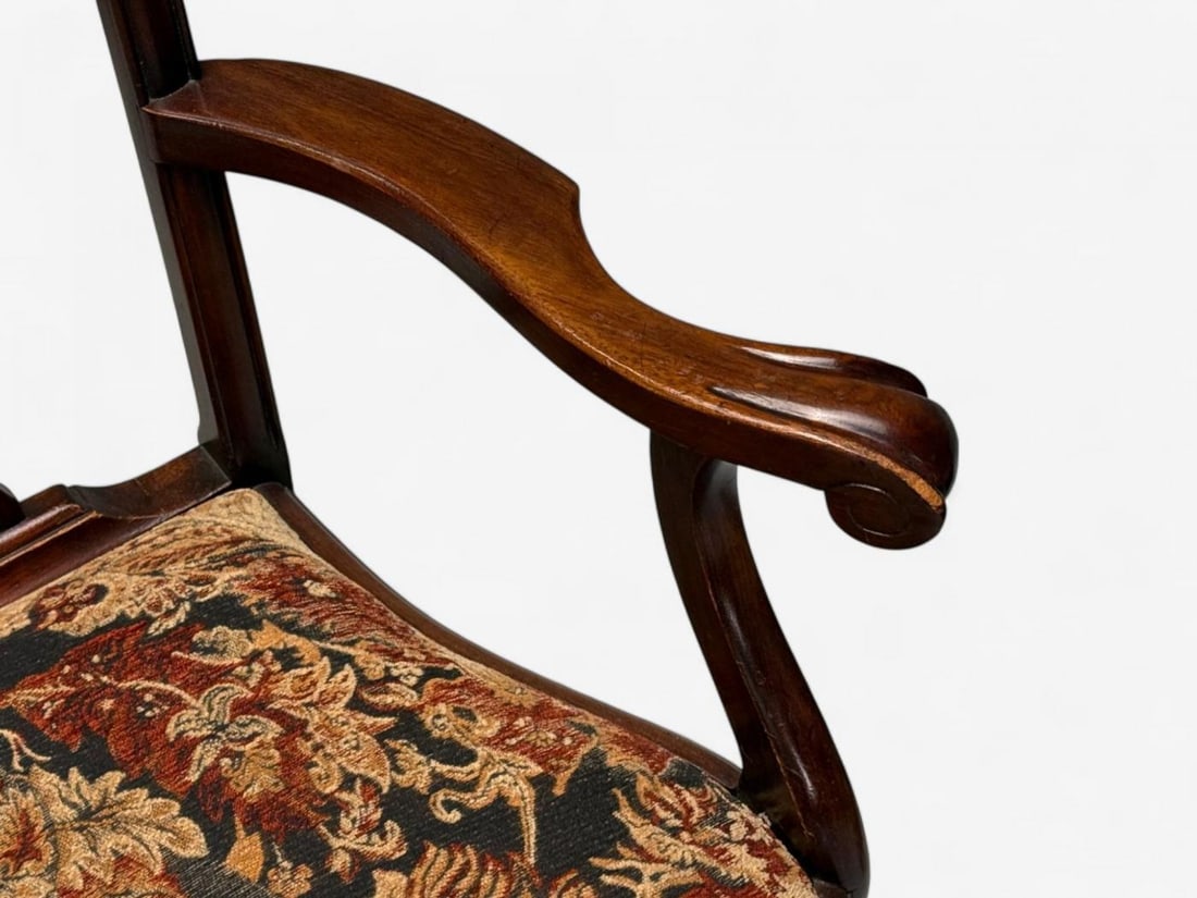 Georgian, Mahogany, Fabric, Six Chippendale Dining Chairs, England, 1960s - 11
