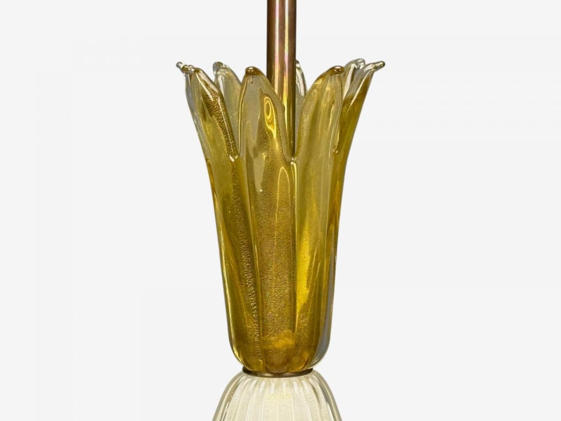 Italian Modern, Murano Glass, Wood, Large Table Lamps, Italy, 1940s - 7