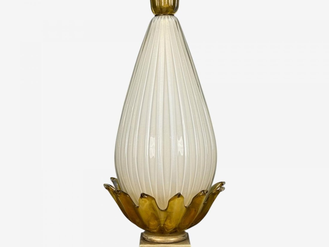 Italian Modern, Murano Glass, Wood, Large Table Lamps, Italy, 1940s - 8