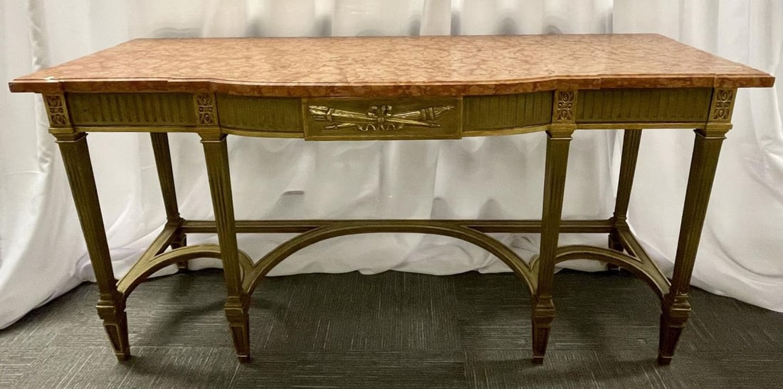 Maison Jansen Console with Six Raised Legs and Marble Top - 3