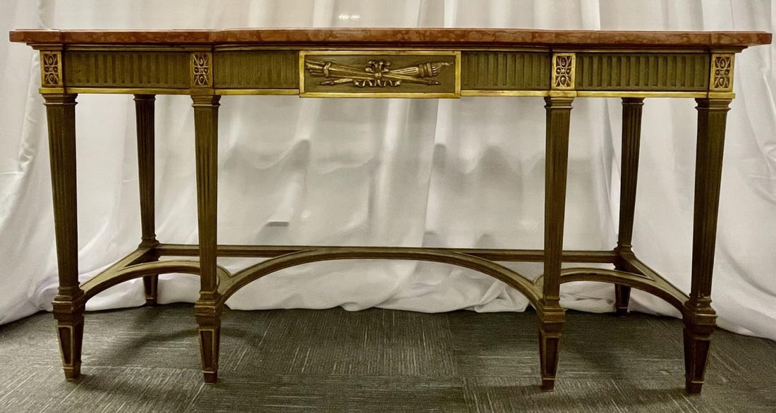 Maison Jansen Console with Six Raised Legs and Marble Top - 5