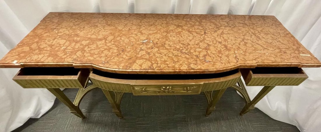 Maison Jansen Console with Six Raised Legs and Marble Top - 9