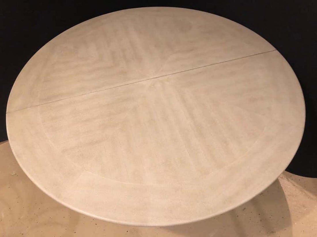 Mid-Century Modern Karl Springer Circular Dining Table with 3 Leaves - 8