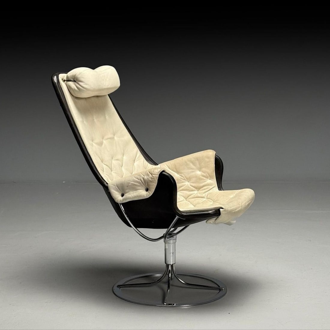 Bruno Mathsson, Dux, Mid-Century Modern, Jetson Swivel Chair, White Leather - 3