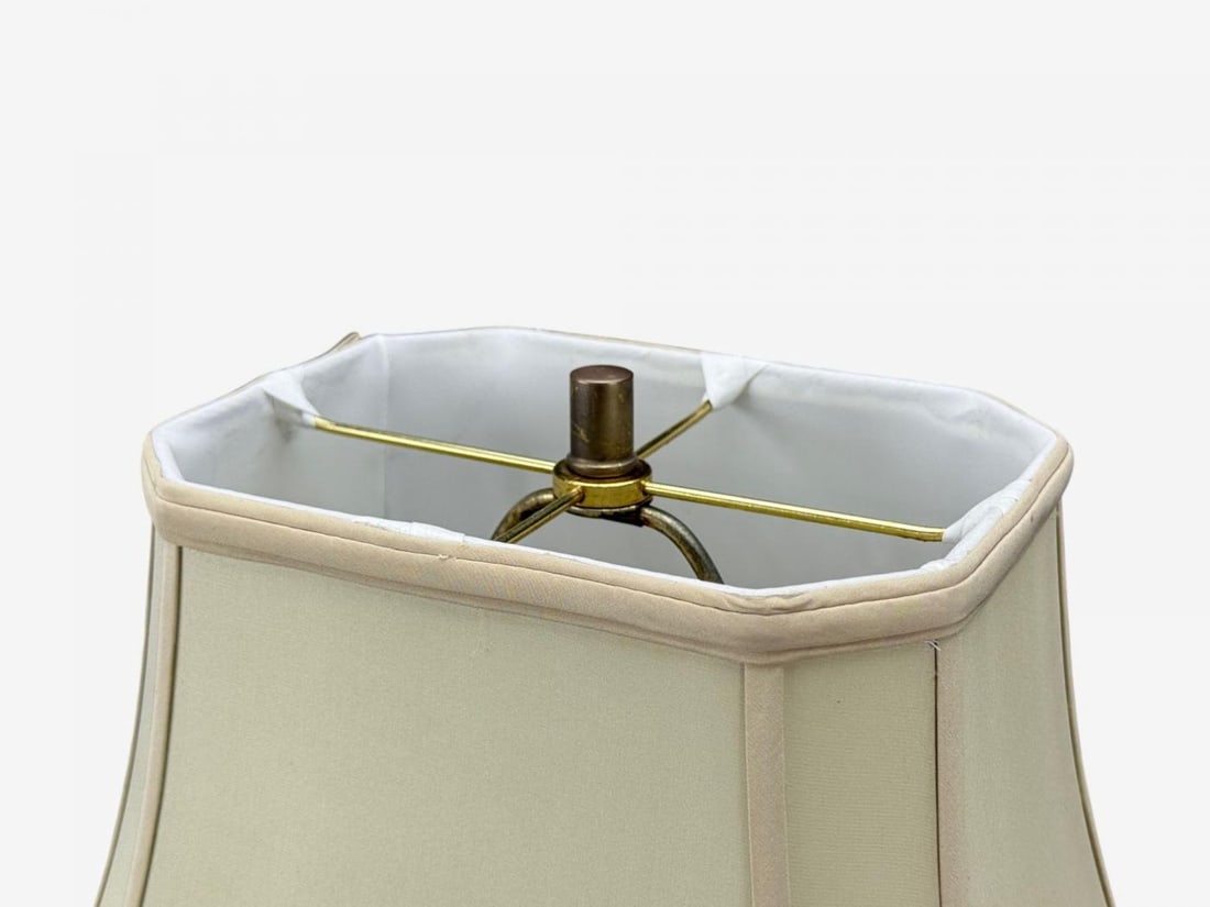 Hollywood Regency, Brass, Fabric, Table Lamps, USA, 1970s - 6