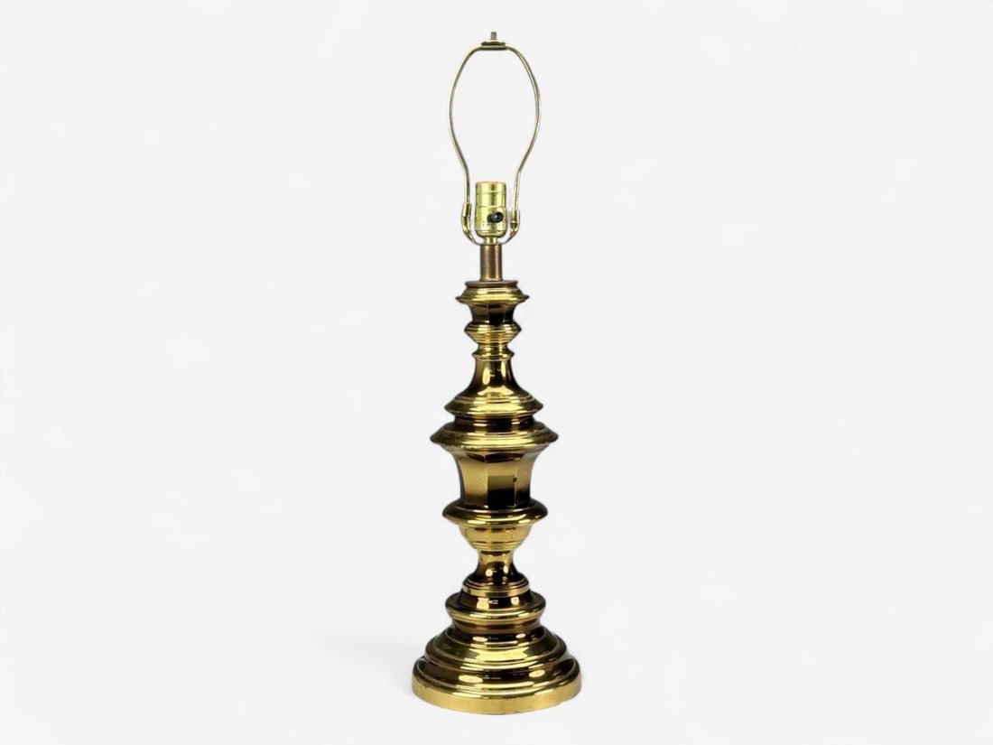 Hollywood Regency, Brass, Fabric, Table Lamps, USA, 1970s - 7