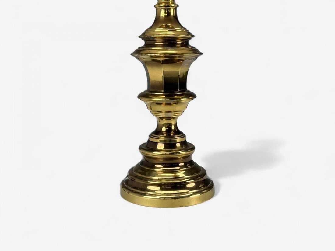 Hollywood Regency, Brass, Fabric, Table Lamps, USA, 1970s - 9