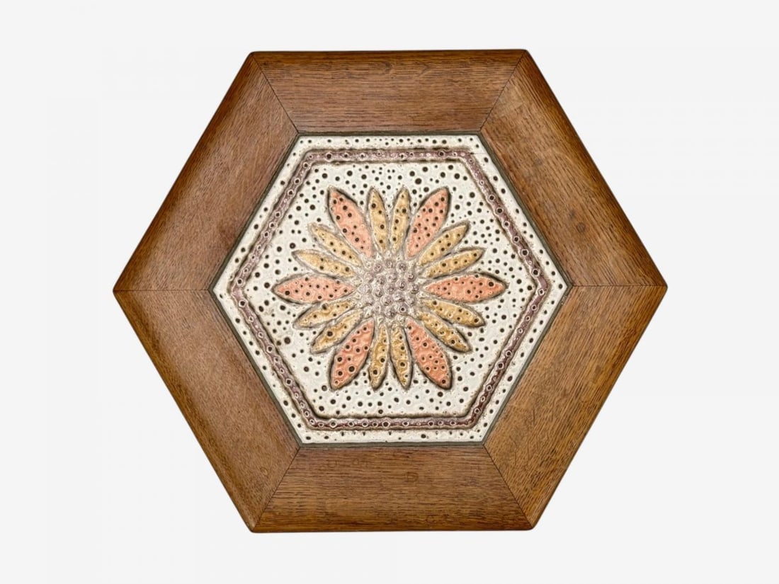 Danish Modern, Oak, Ceramic, Side Table, Denmark, 1975 - 4