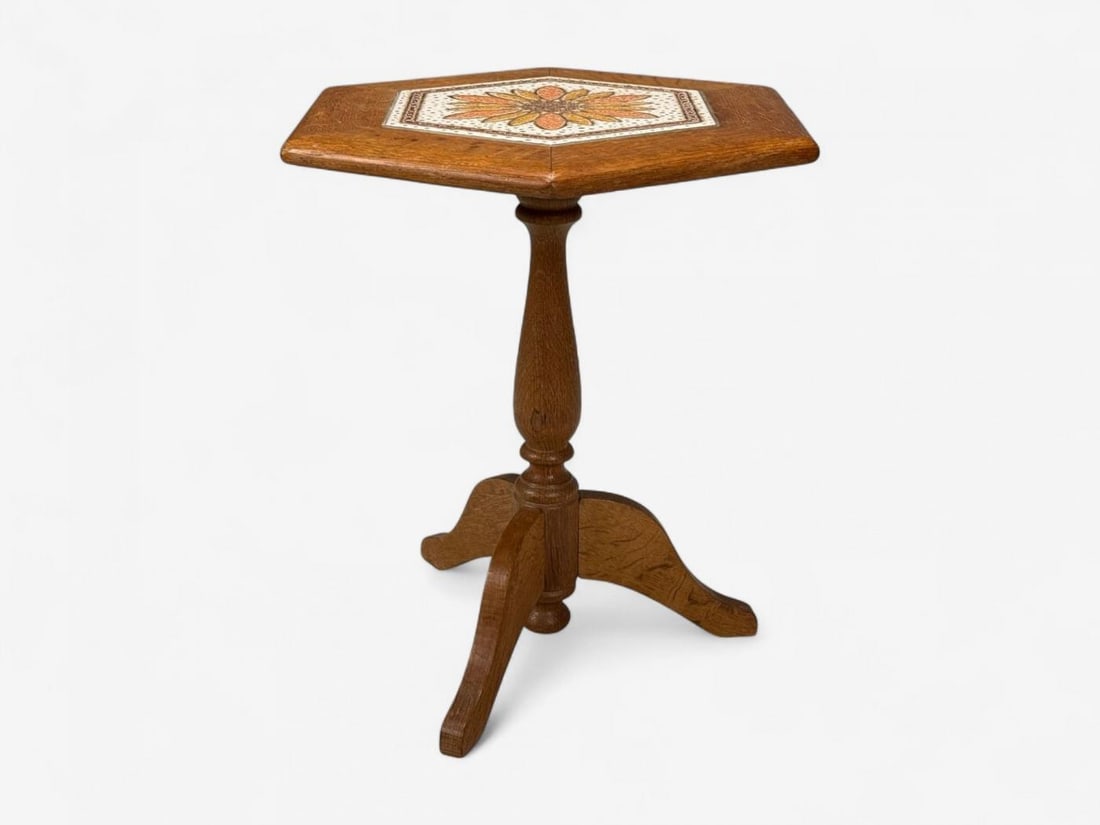 Danish Modern, Oak, Ceramic, Side Table, Denmark, 1975 - 5