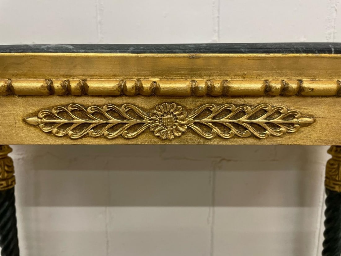 Pair of Swedish Neoclassical Maison Jansen Style Marble Top Consoles - 10