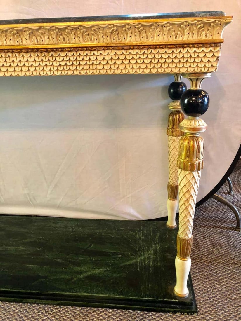 Pair of Neoclassical Style Marble-Top Consoles Attributed to Maison Jansen - 5