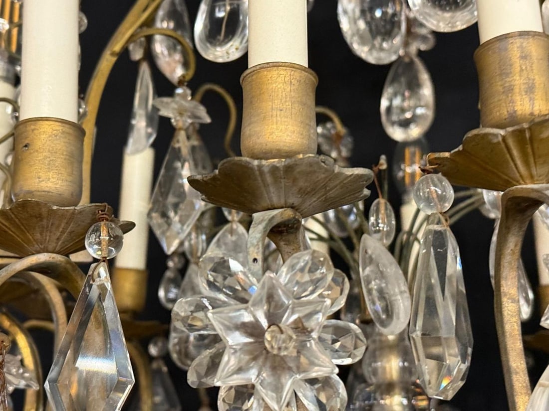 Louis XVI Style, Bronze, Rock Crystal, 12 Light Chandelier, France, 19th c. - 7